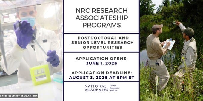 Call for Applications: NRC Research Associateship Programs (RAP)