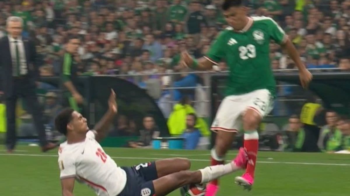 Jarell Quansah SENT OFF for England as wild tackle triggers touchline brawl