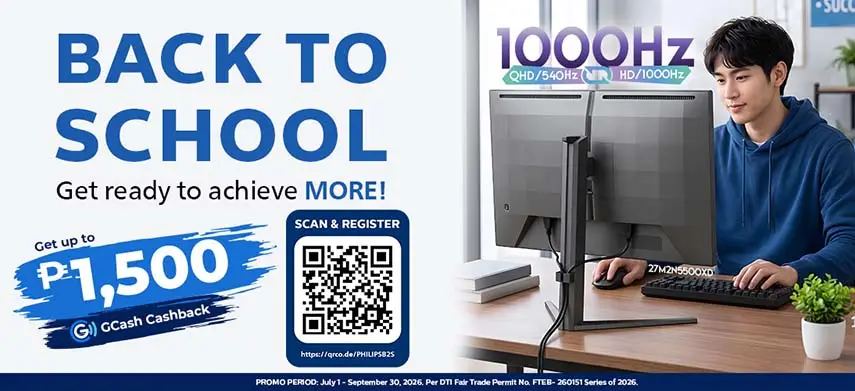 Philips Back to School 2026 Promo Offers Up to Php 1,500 GCash Cashback on Select Monitors