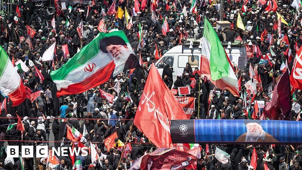 Huge crowds in Mashhad for burial of Iran's late supreme leader