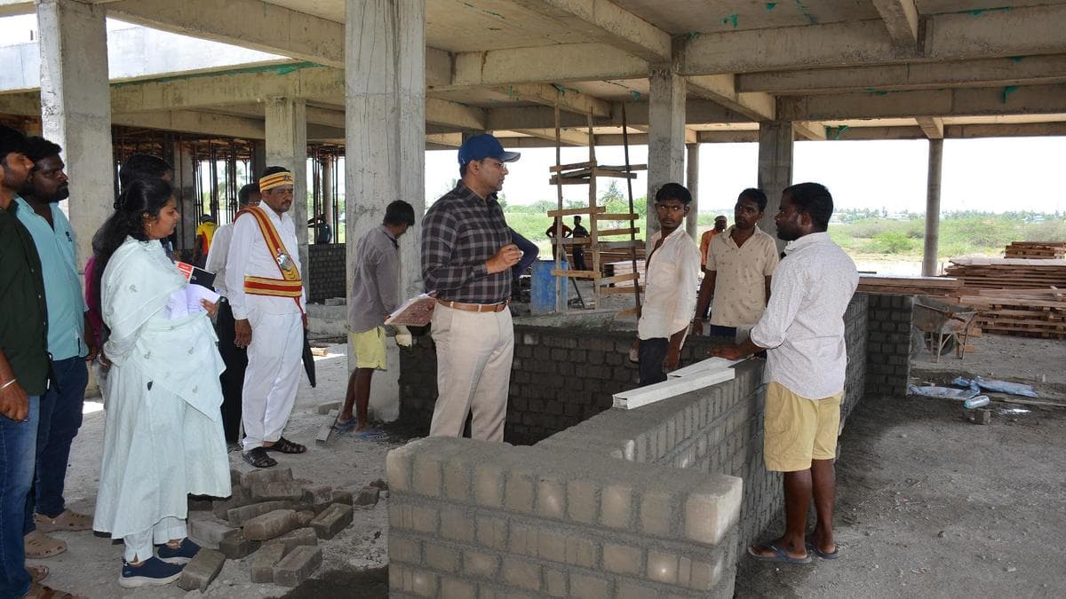 Collector inspects bus stand, govt. offices in Bahour village