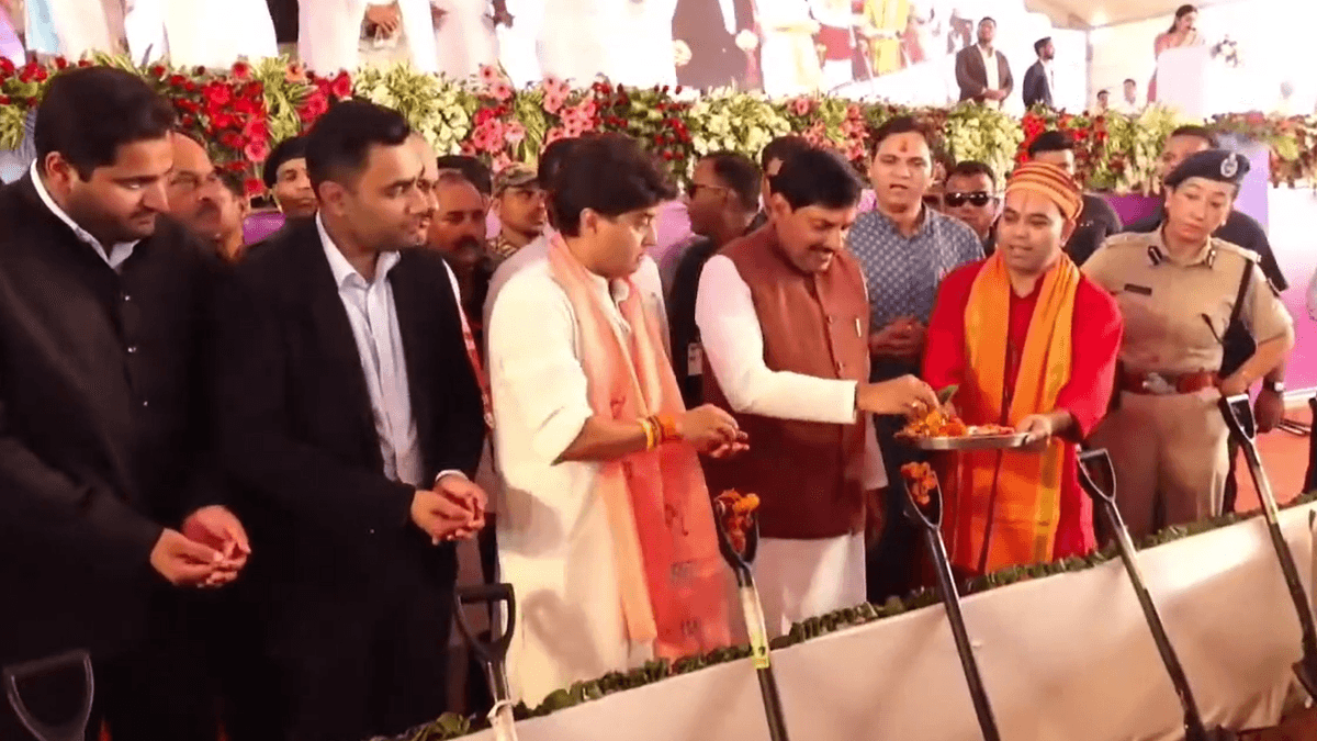 Madhya Pradesh CM, Scindia lay foundation stone for Adani Group’s defence manufacturing unit