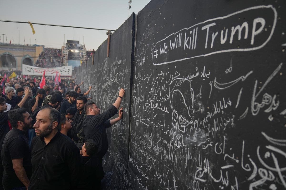 ‘We will kill Trump’ banners surface at Ayatollah Ali Khamenei’s funeral procession