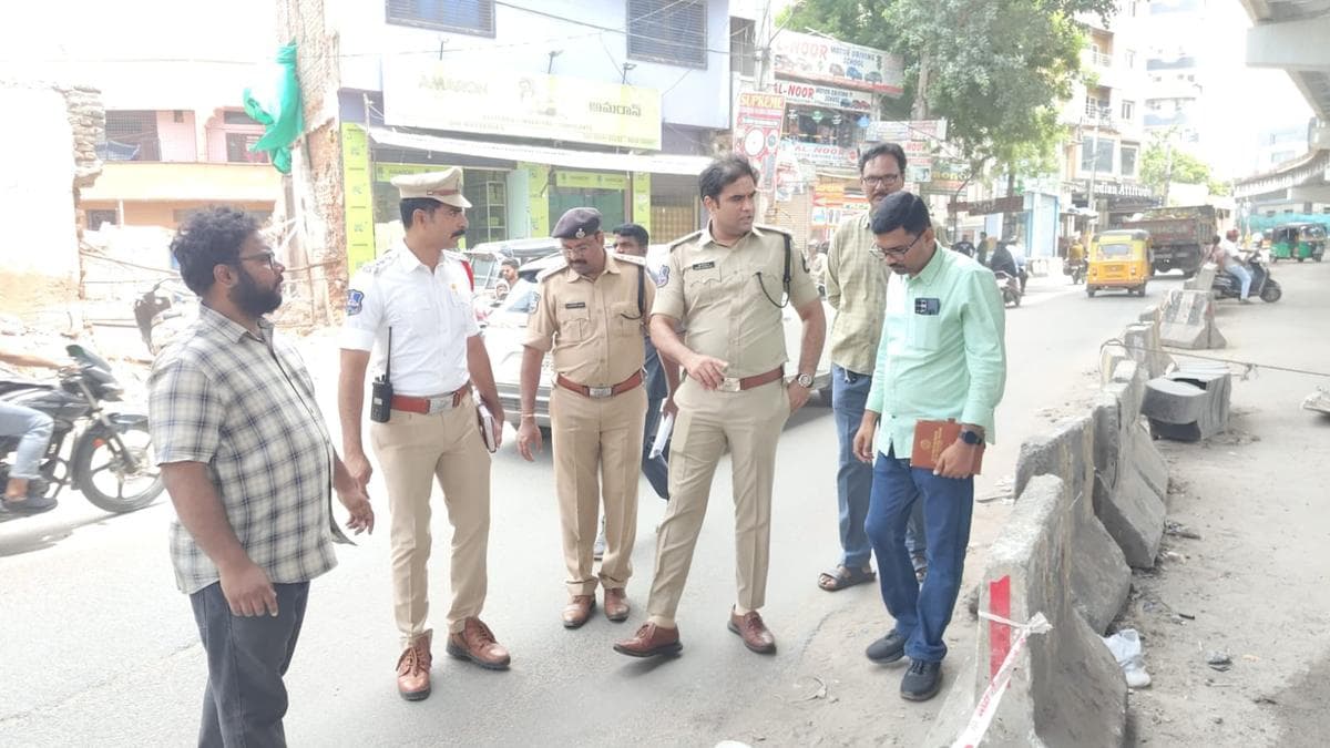 Hyderabad Traffic Police inspect flyover works on Chanchalguda to IS Sadan stretch