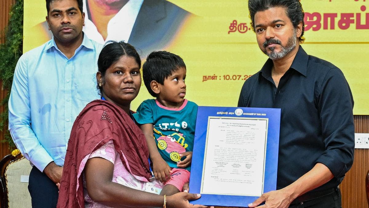 Vijay hands over appointment orders to family members of Karur stampede victims