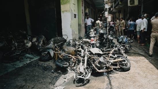 2 killed after fire breaks out at building in Mamura village in Noida's Sector 66, EV spark likely cause