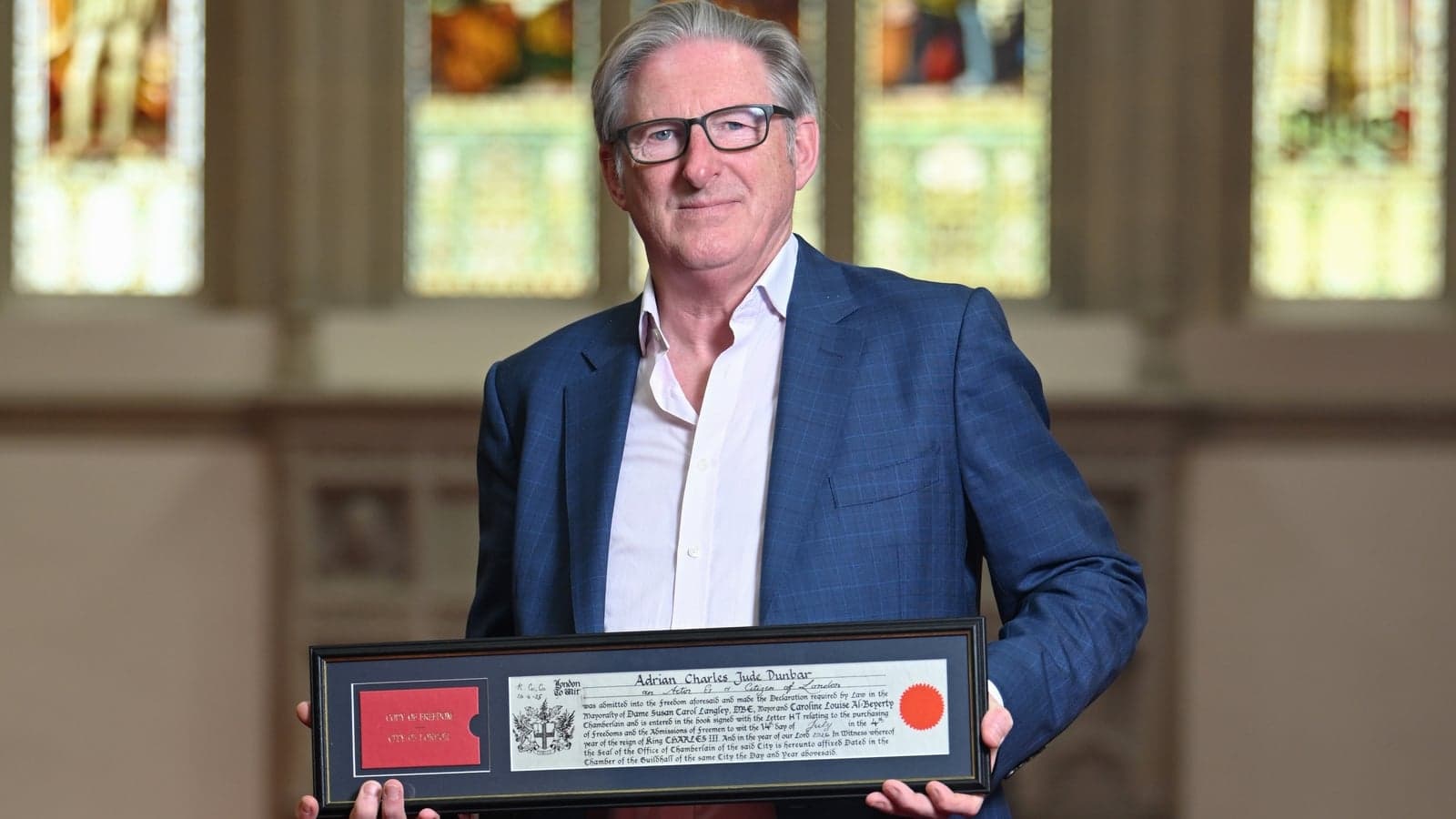 Adrian Dunbar receives Freedom of the City of London